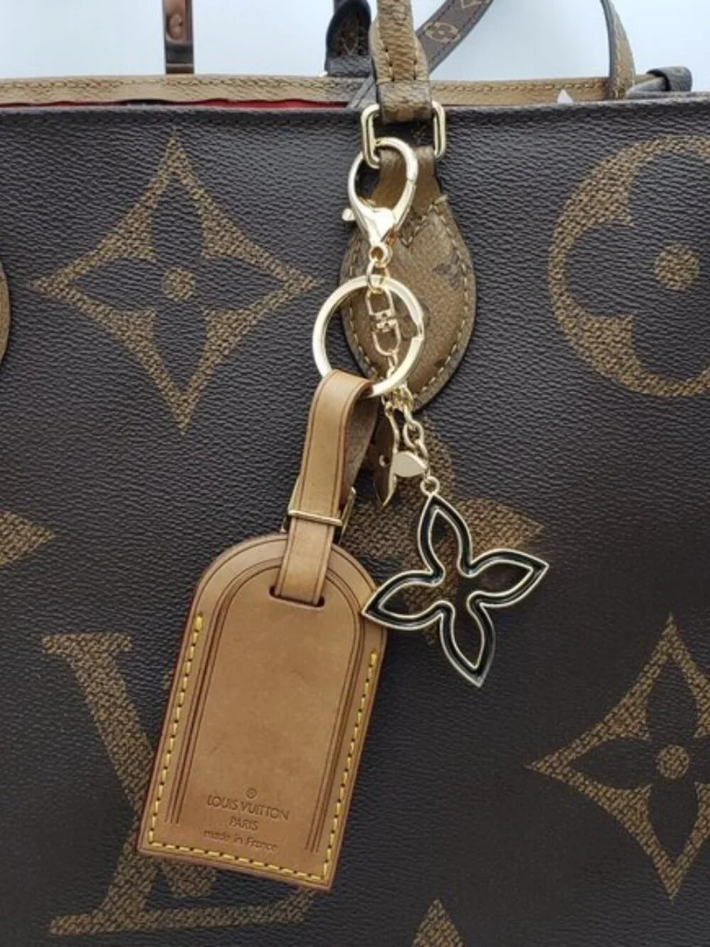 Authentic Louis Vuitton Dark Brown Luggage, Name Tag with Unbranded Keycharm